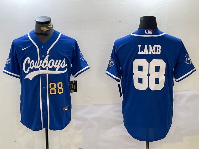 Men Dallas Cowboys #88 Lamb Blue Joint Name 2024 Nike Limited NFL Jersey style 9301->dallas cowboys->NFL Jersey